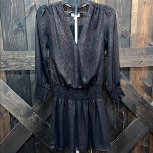 Veronica‎ M Drop Waist Shimmer Dress XS Black Snake Fairy Grunge Whimsigoth Boho